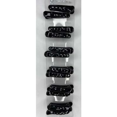 Набор черных зажимов для волос со стразами 3.5 см (В наборе 12 штук) Цена за набор 16986