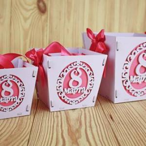 Набор деревянных кашпо 3 в 1 16*15.5*14 см 8 марта 15072