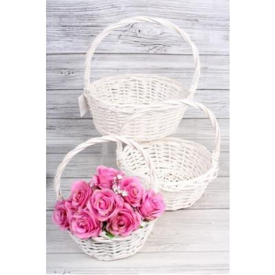 Набор корзин плетеных из 3 шт (ива) 36*36*14*37 см Белый 567710