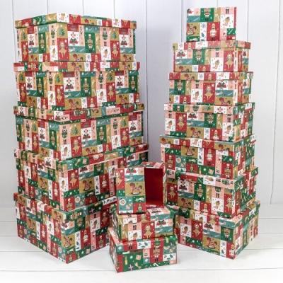 Набор новогодних подарочных коробок 15 в 1 прямоугольник 42.5*33*17.5 см Новый год 445750
