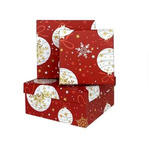 Набор новогодних подарочных коробок 3 в 1 квадрат 15*15*6.9 см 539699
