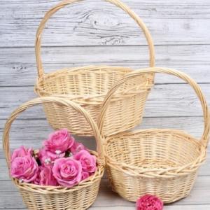 Набор плетеных корзин 3 шт (ива) Круг 38*15*39/30 см Натуральный 566373