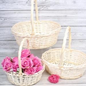 Набор плетеных корзин 3 шт (ива) Овал 38*30*14*35 см Натуральный 567716