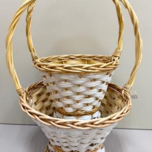 Набор плетеных корзин из 2 шт (ива) 38*H28HH69 см Натуральный/белый 50038