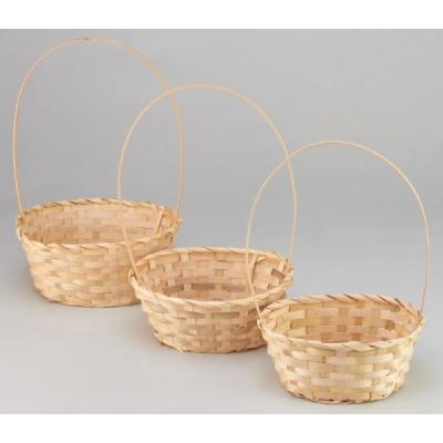 Набор плетеных корзин из 3 шт (бамбук) 27*21*H10/38 см Натуральный 50044