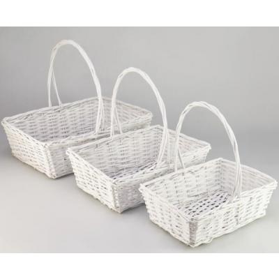 Набор плетеных корзин из 3 шт (ива) 50*37*16/44 b45*31 см Белый 50039