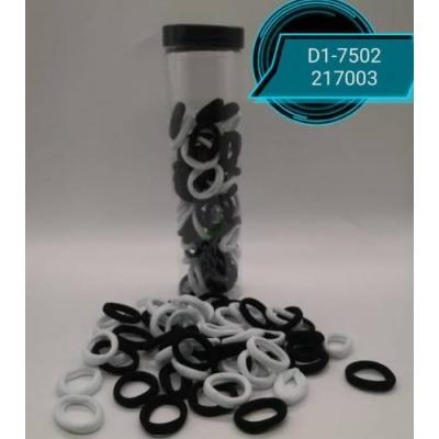 Набор резинок для волос черно-белые 2.5 см в банке (80 штук в наборе) Цена за набор 124471