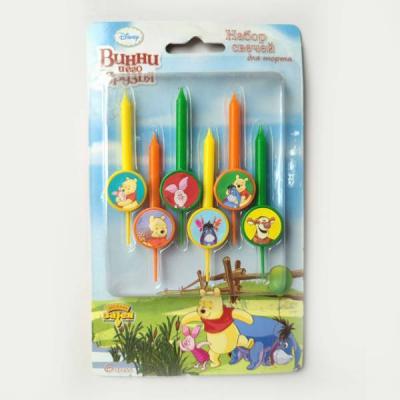 Набор свечей для торта Disney Винни и друзья (6 штук в наборе) 28153
