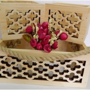 Набор ящиков деревянных 3 в 1 Узор №1 натуральный 23093