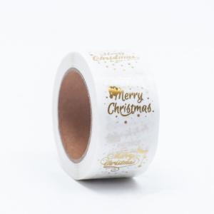 Наклейки c тиснением в рулоне Mary Christmas, 500 шт 2.5*2.5 см 574665 ЦЕНА ЗА РУЛОН