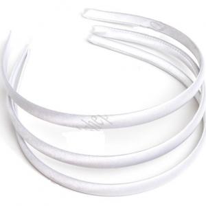 Ободок для волос 1 см пластиковый белый 172139