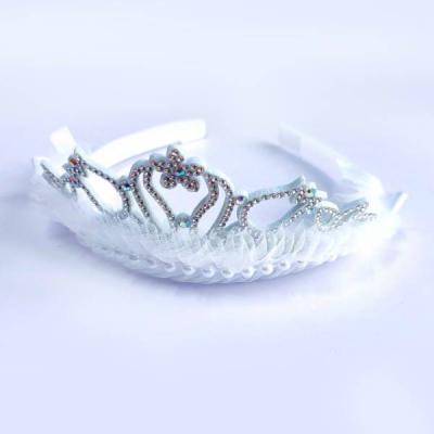 Ободок для волос Детская белая корона 14293