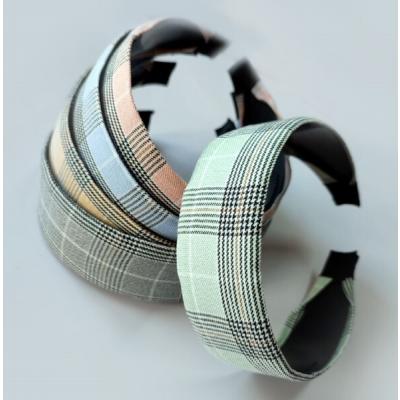 Ободок для волос Тканевый в клетку (4 см) Цветной 14510