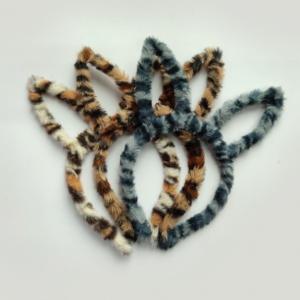 Ободок мягкие ушки зайки из меха леопард/однотон 14291