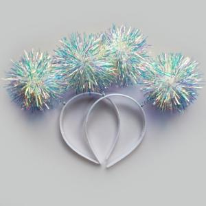 Ободок с движущимися помпонами на пружинке Блестящий 14238
