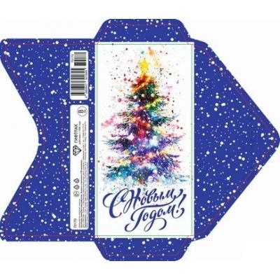 Открытка-конверт 16.8*8.3 см Елка из брызг 539170