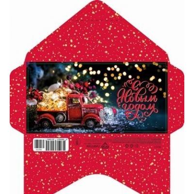 Открытка-конверт 16.8*8.3 см Красный грузовичок 539171