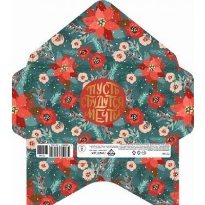 Открытка-конверт 16.8*8.3 см Рождественские цветы 539186