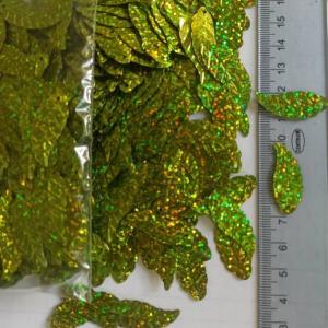 Пайетки Листок 25*14 мм 500 г Светло-зеленый 17014