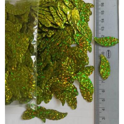 Пайетки Листок 25*14 мм 500 г Светло-зеленый 17014