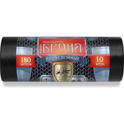 Пакет для мусора 180 л 90*110 см 10 шт 60 мкм Ромашка Броня ПВД Двухслойные черные
