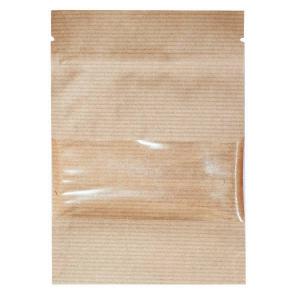 Пакет крафт дой-пак с зип-локом и окном 4 см 40 г/м2 11х18.5+(3.5+3.5) см 50 шт