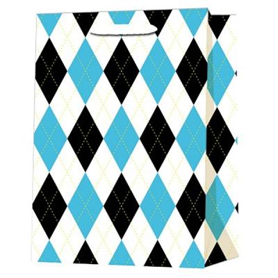 Пакет ламинированный подарочный бумажный 12х15х5 см Ромбы 550371