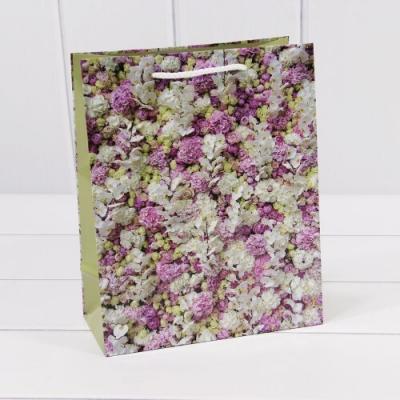 Пакет ламинированный подарочный бумажный 20х25х10 см Цветы 44062