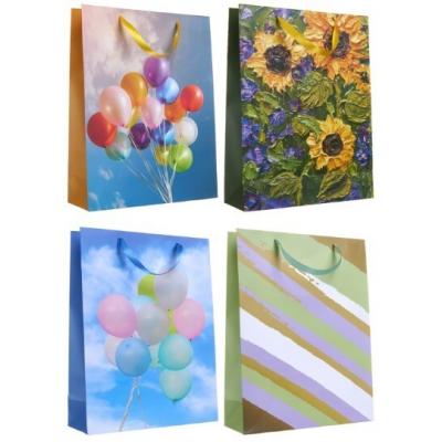 Пакет ламинированный подарочный бумажный 31х42х12 см Микс 50076