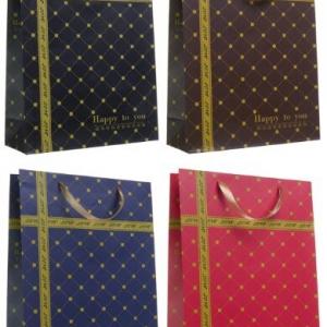 Пакет ламинированный подарочный бумажный 31х42х12 см Нарру (микс) 50064