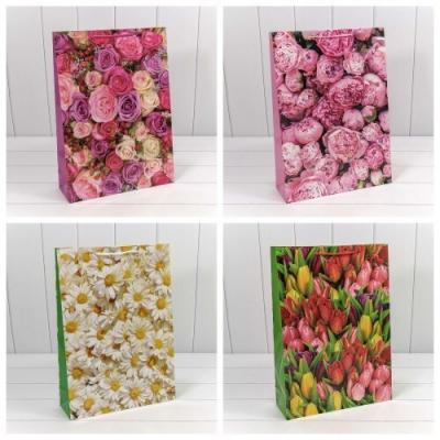 Пакет ламинированный подарочный бумажный 32х45х11 см Цветы 44935