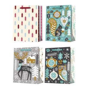Пакет новогодний подарочный бумажный 26х32х10 см Микс 550310