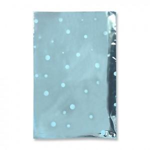 Пакет подарочный фольга металл с белым рисунком 10*15 см 