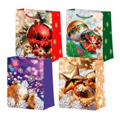 Пакет подарочный новогодний бумажный 11.5х14.5х6.5 см Новый год (микс) 60003