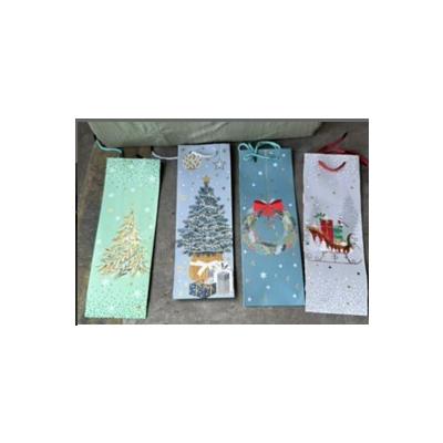 Пакет подарочный новогодний бумажный 12х36х9 см 58634