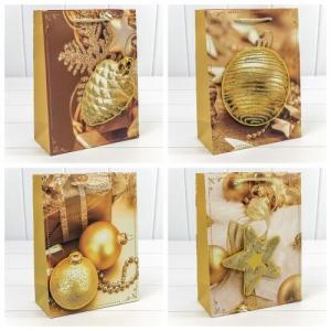 Пакет подарочный новогодний бумажный 18х23х10 см Новый год 441179