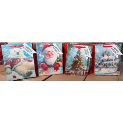 Пакет подарочный новогодний бумажный 30х40х12 см 58646