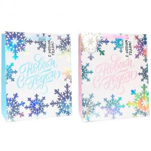 Пакет подарочный новогодний бумажный 31х44х12 см 58648