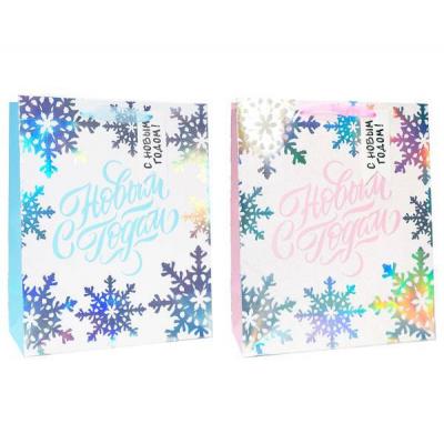 Пакет подарочный новогодний бумажный 31х44х12 см 58648