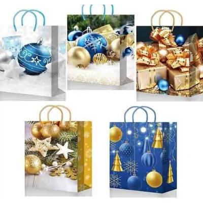 Пакет подарочный новогодний бумажный 33х45х10 см Микс 52833