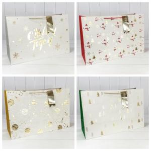 Пакет подарочный новогодний бумажный 64х42х20 см Новый год (микс) 441622