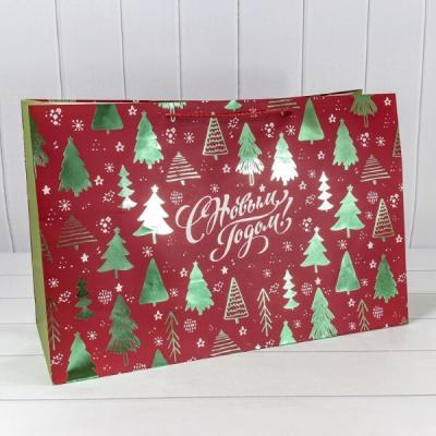 Пакет подарочный новогодний бумажный 64х42х25 см Новый год 442532