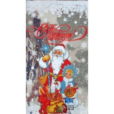 Пакет подарочный новогодний металлизированный 20х35 см Сказочный 100 шт 905629