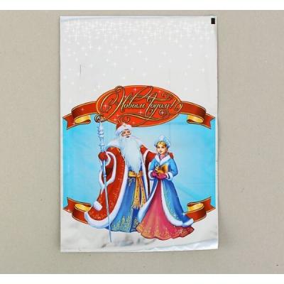 Пакет подарочный новогодний металлизированный 25х40 см Снегурочка 100 шт 905640