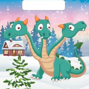 Пакет подарочный новогодний полиэтиленовый с прорубной ручкой 19х25 см 30 мкм Веселый Горыныч 100 шт