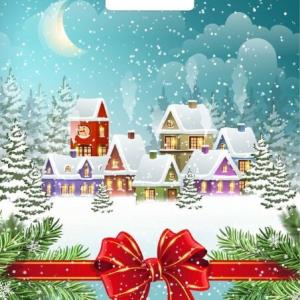 Пакет подарочный новогодний полиэтиленовый с прорубной ручкой 31х40 см 60 мкм Снежный город 50 шт