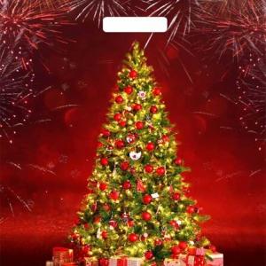 Пакет подарочный новогодний полиэтиленовый с прорубной ручкой 38х45 см 60 мкм Елочное сияние 50 шт