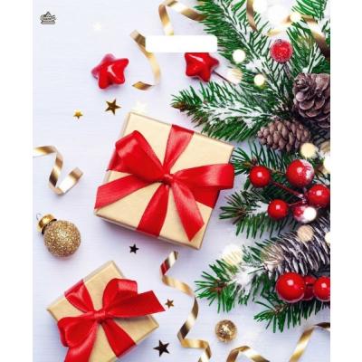 Пакет подарочный новогодний полиэтиленовый с прорубной ручкой 38х45 см 60 мкм Новогодние презенты 50 шт