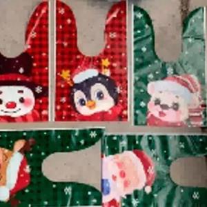 Пакет подарочный новогодний ПВД 16х27+3 см С ушками микс 50 шт 58630