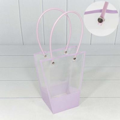 Пакет подарочный пластиковый ваза для цветов 20*17*10 см Сиреневый 443471